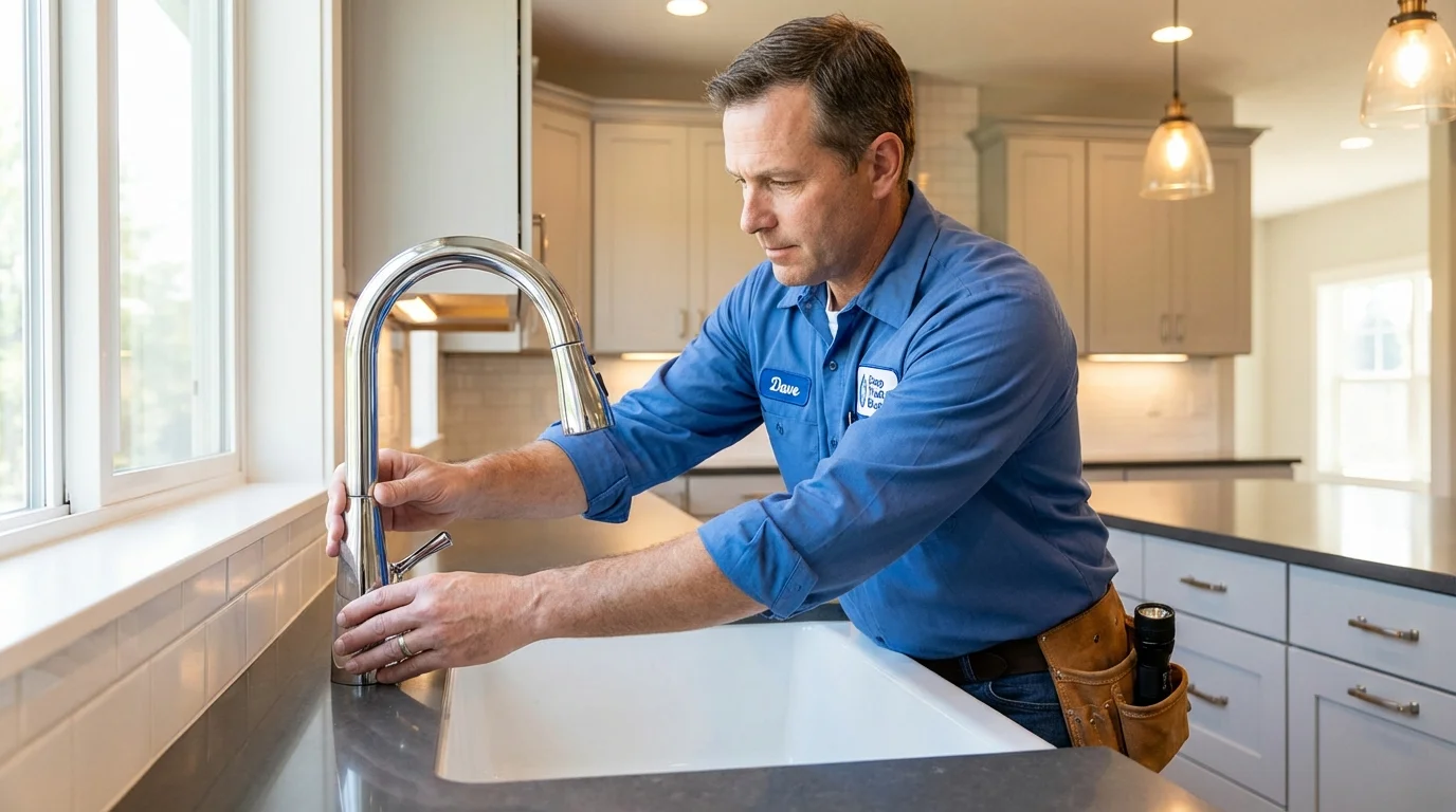 Kitchen faucet installation by Johns Plumbing LLC in Olyphant